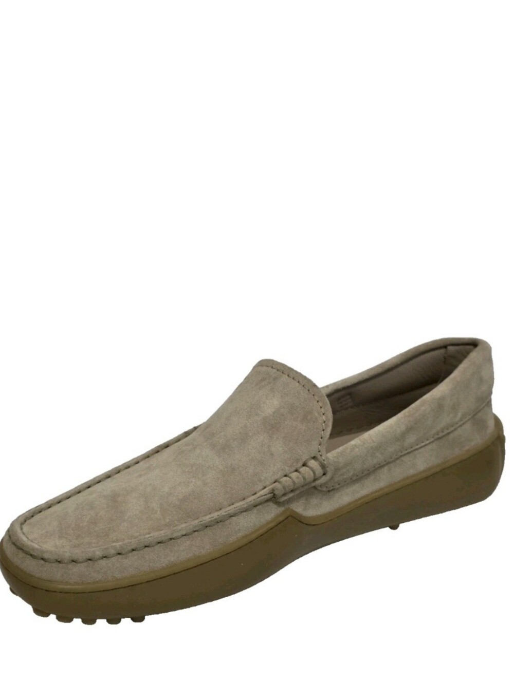 TOD'S MENS SAND SQUARE TOE SUEDE DRIVER LOAFERS